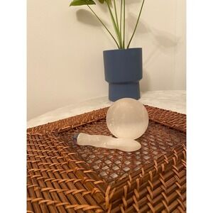 Selenite sphere with wand